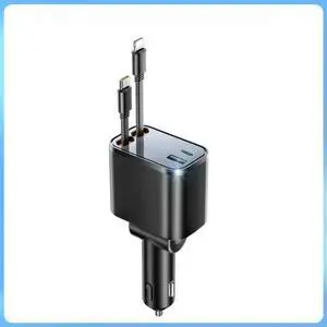 FOR Retractable Car 4 in 1 Super Fast Charge PD USB Ports for Phone