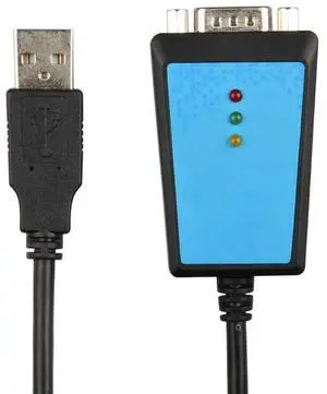 FOR USB 2.0 to Serial RS-232 DB9 9Pin Adapter Converter Cable Chipset Length 1.8M Ring LED