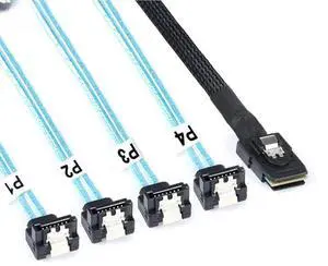 FOR MINI SAS SFF-8087 to 4 Ports SATA 90 degree high-speed server con tion Cable