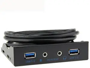 FOR 3.5 Floppy Bay Internal 20Pin to 2 Port USB 3.0 HUB and HD Audio 3.5-in PC Floppy Front Panel