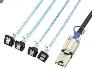 FOR MINI SAS HD SFF-8088 26P to 4 Ports SATA 7P 90 Degree Server Hard Disk Cable