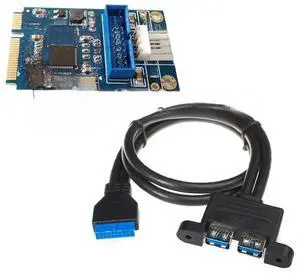 FOR Mini PCIe a dual USB adaptador 3.0 Mini PCI-e a 19 Pin USB3.0 header converter +19 P USB a 2 USB3.0 spiltter cable FOR Mini PCIe a dual USB adaptador 3.0 Mini PCI-e a 19 Pin USB3.0 header converter +19 P USB a 2 USB3.0 spiltter cable