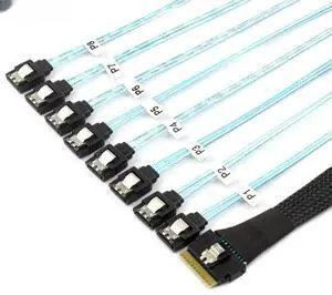 FOR PCI-E Slimline SAS SFF-8654 8I to 8X SATA server hard drive conversion cable