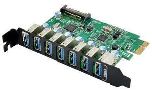 FOR PCI-e usb 3.0 Expansion Card 7 port USB 3.0 PCI express Expansion Card pcie usb3.0 to pcie Adapter converter sata power supply