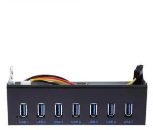 FOR 5.25 PC Optical drive front panel 19Pin 7 ports USB3.0+2.1A fast Phone charging USB 3.0 HUB Multi USB Splitter