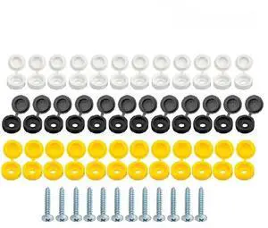 License Plate Screw Caps 48Pcs License Plate Screw Caps 48Pcs