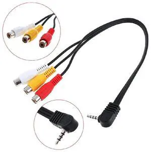 3.5mm to 3 RCA AV Adapter 90° 3.5mm to 3 RCA AV Adapter 90°