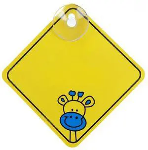 Yellow Warning Sign with Suction Cups 12cm Yellow Warning Sign with Suction Cups 12cm