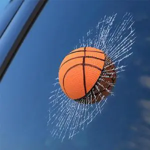 3D Broken Glass Ball Sticker 3D Broken Glass Ball Sticker
