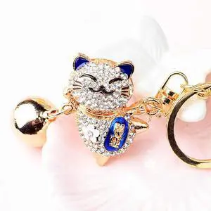 Crystal Cat Keychain Bell Rhinestone Crystal Cat Keychain Bell Rhinestone