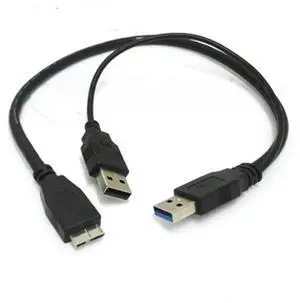 FOR USB 3.0 A Male to Micro USB Male 3 Y Cable with Extra USB Power for 2.5" Mobile HDD 60cm FOR USB 3.0 A Male to Micro USB Male 3 Y Cable with Extra USB Power for 2.5" Mobile HDD 60cm