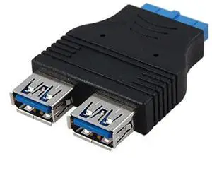 FOR 2 ports USB 3.0 A Female Port HUB Motherboard 20Pin Header Adapter Convertor Connector Female Adapter FOR 2 ports USB 3.0 A Female Port HUB Motherboard 20Pin Header Adapter Convertor Connector Female Adapter