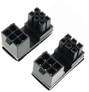 FOR 2Pcs 6pin 8pin Male 180 Degree Angled to 6pin 8Pin Female Power Adapter Port Connector plug socket for PC Graphics Card FOR 2Pcs 6pin 8pin Male 180 Degree Angled to 6pin 8Pin Female Power Adapter Port Connector plug socket for PC Graphics Card