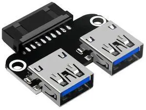 FOR 20Pin to Dual USB3.0 Adapter Connector for Desktop Motherboard 19 Pin/20P Header with 2 USB A Female Ports FOR 20Pin to Dual USB3.0 Adapter Connector for Desktop Motherboard 19 Pin/20P Header with 2 USB A Female Ports
