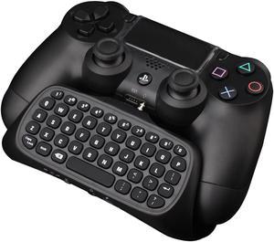 2nd generation 24G Wireless Gaming Chat Chatpad Keyboard for Sony Playstation 4 PS4 DualShock Controller Support 35mm Audio Headset and PS4 Controller Instant Charge Function