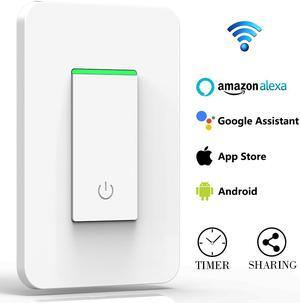 Smart Light Switch WiFi Light Wireless Switch Remote Control Timing Function No Hub Required Compatible with APP Google Home Assistant  Echo Dot Alexa