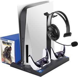  Vertical Cooling Stand Compatible with Xbox Series X with  Cooling Fan, Cooling Station Dock with 10 Game Storage Organizer,  Controller & Headphone Holder, 2X1400 mAh Rechargeable Battery Packs :  Video Games