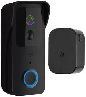 5G WiFi Smart Doorbell Wireless Video Security Camera Door Bell Intercom -Black
