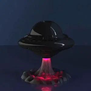 Jicheng UFO Starry Sky Projection Lamp, Star Projector Night Light with Remote Control, 9 Projection Effects, 5 Color Modes, Timer, Adjustable Angle, for Bedroom and Kids Room, 1 Pack, Black