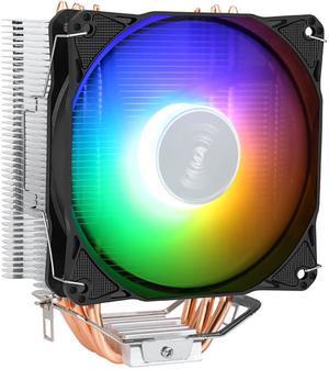 CPU Air Cooler with 4 Copper Direct Contact Heat Pipes 120R RGB Fan Brushed Nickel Fins for Intel LGA 1700/1200/115X AMD AM5/AM4