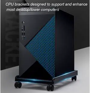 Computer Tower Stand, Mobile CPU Stand, Computer Tower Stand with Rolling 4 Casters - Black