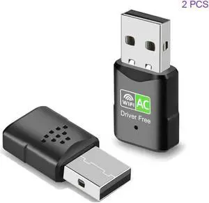USB Wireless Adapters Dual Band 2.4G/5G Mini Wi-Fi AC Wireless Network for Desktop Computer Support Windows XP Vista/7/8/8.1/10(USB WiFi 650Mbps)