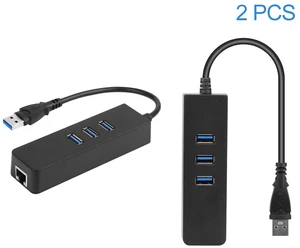 Jicheng 3 Ports USB 3.0 Hub Gigabit Ethernet Adapter 10/100/1000 Mbps Converter LAN RJ45 Wired USB Network Adapter (2Pcs) Jicheng 3 Ports USB 3.0 Hub Gigabit Ethernet Adapter 10/100/1000 Mbps Converter LAN RJ45 Wired USB Network Adapter (2Pcs)