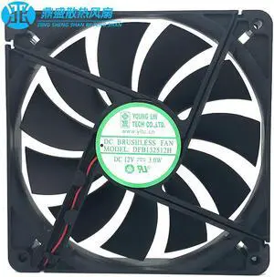 Young Lin DFB132512H Server Cooling Fan DC 12V 3.0W 135x135x25mm 2-wire