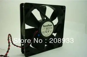 For Delta Sensflow WFC1212B 12cm thermostat dual ball bearing chassis  12025 mute+cooling fan