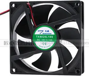 Tianxuan TX9025L18S DC 18V 0.14A 90x90x25mm 2-Wire Server Cooling Fan