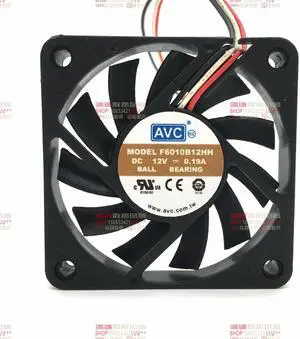 AVC F6010B12HH Server Cooling Fan DC 12V 0.19A 60x60x10mm 3-wire