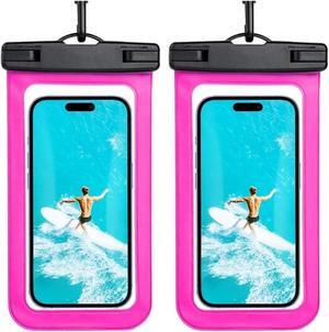 Waterproof Phone Pouch, Waterproof Phone Case for iPhone 15 14 13 12 Pro Max XS Samsung, IPX8 Cellphone Dry Bag Beach Essentials 2Pack Dark Pink