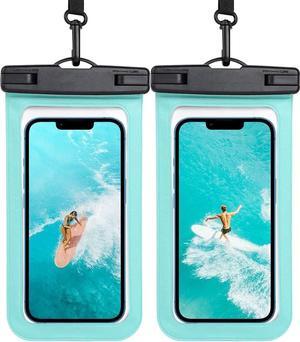 Waterproof Phone Pouch, Waterproof Phone Case for iPhone 15 14 13 12 Pro Max XS Samsung, IPX8 Cellphone Dry Bag Beach Essentials 2Pack Green