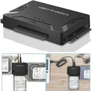USB 3.0 to Hard Drive Converter Cable USB 3.0 to IDE SATA Adapter 2.5" 3.5" SATA IDE SSD Hard Drive Disks Support 6TB USB 3.0 to IDE & SATA Converter External Hard Drive Adapter Kit 2.5"/3.5" Cable