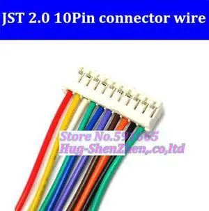 Wholesale 50pcs/lot 10P JST 2.0mm PH2.0 PH 2.0 10pin PH-10p connector with cable 100mm wire 24AWG Wholesale 50pcs/lot 10P JST 2.0mm PH2.0 PH 2.0 10pin PH-10p connector with cable 100mm wire 24AWG