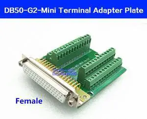 D-SUB DB50 M2 Mini Female Header Breakout Board, Terminal Block, Connector.