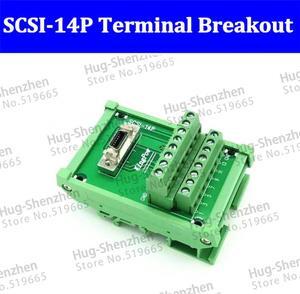 SCSI 14P 14Pin CN slot 180 degree acquisition card Terminal Block Breakout Board Adapter DIN Rail Mounting