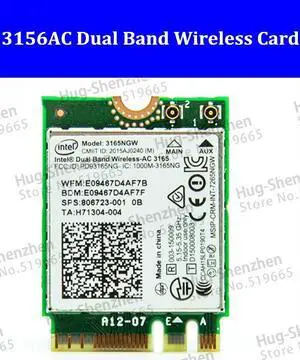 For Intel Dual band Wireless AC3165 3165NGW NGFF 433Mbps Wifi Bluetooth 4.0 Combo Module Laptop Network Ethernet  Card for HP