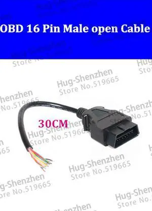 2pcs/lot 30cm OBD 2 cavo kabel Opening Cable 16 Pin Male Extension Connector Diagnostic wire cord Extender 2pcs/lot 30cm OBD 2 cavo kabel Opening Cable 16 Pin Male Extension Connector Diagnostic wire cord Extender