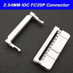 100pcs FC-20P 2*10p IDC Socket 20 Pin Dual Row Pitch 2.54mm IDC Connector cable socket white
