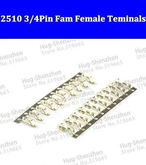 500 PCS / Lot 2510 3Pin 4Pin PC Fan Power Connector Female Terminal Pins