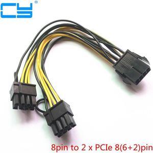 50pcs High quality 8 Pin CPU to PCI-E 8(6+2)pin splitter 18AWG extention GPU Graphics Video Card  power cable 20cm