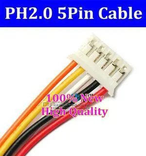 100pcs/lot JST 2.0mm PH2.0 PH 2.0 5pin PH-5p connector with cable 100mm wire 24AWG 100pcs/lot JST 2.0mm PH2.0 PH 2.0 5pin PH-5p connector with cable 100mm wire 24AWG