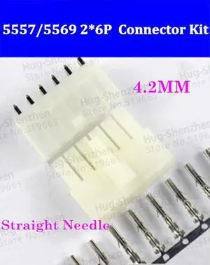 50pcs  Automotive Connectors 5557&5569 4.2MM 2*6P 12Pin Connector plugs straight needle holder + Terminal