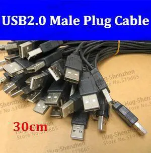 20pcs/lot USB2.0 EXTENSION CABLE USB male Plug Cable About 30CM 22AWG cable for computer accessories ,phone,mp3/mp4