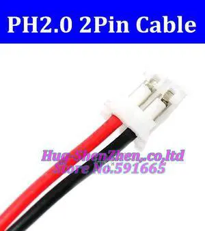 200pcs/lot  JST 2.0mm PH2.0 PH 2.0 2pin  connector with cable 65mm wire