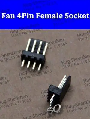 50pcs Black plastic shell fan 4p socket female connector for computer