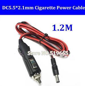 Portable 12V Car Cigarette lighter plug cable with DC 5.5mm*2.1mm male connector for car charger Extension Socket Cord 5pcs/lot
