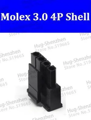 Promotion product 200pcs Molex 3.0mm 1*4pin 43645-0400 black Male Power Connector Housing Plastic Shell