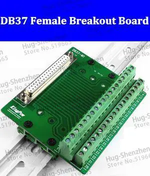 DB37 D-Sub DIN Rail Mount Interface Module , DB37 female connector terminal Breakout Board